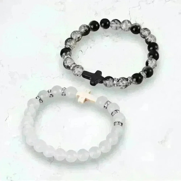 Cross Rhinestone Beaded Bracelets - Picture 6 of 7